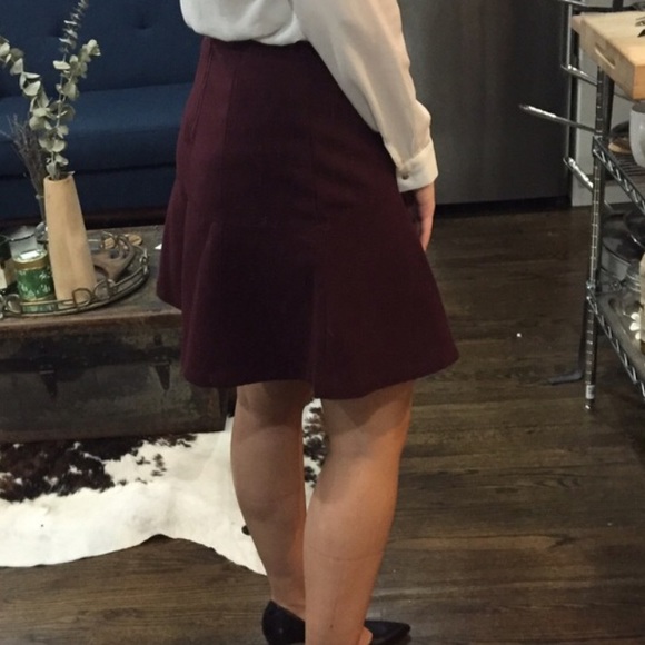 Loft Maroon Flippy Skirt - Picture 3 of 4